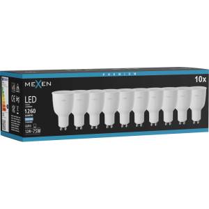 Mexen Nova 10x LED крушка GU10, 12W, Студено - 6500K, 1260 lm - L108-GU10-1265-01x10 (L108-GU10-1265-01x10)