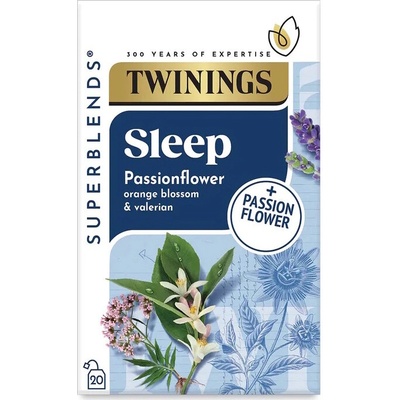 Twinings čaj SUPERBLENDS SLEEP s heřmánkem mučenkou levandulí květem pomerančovníku a valeriánským kořenem 20 sáčků 40 g