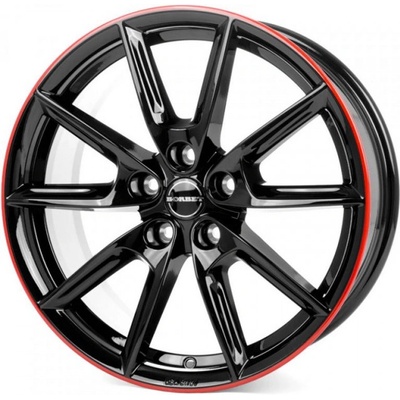 Borbet LX 8x19 5x112 ET40 black gloss red ring