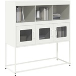 vidaXL Бюфет, бял, 100, 5x39x107 см, студеновалцувана стомана (853421)