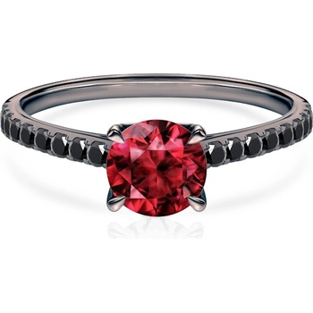 SAVICKI Годежен пръстен Share Your Love: черно злато, рубин, черни диаманти