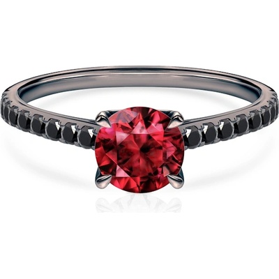 SAVICKI Годежен пръстен Share Your Love: черно злато, рубин, черни диаманти