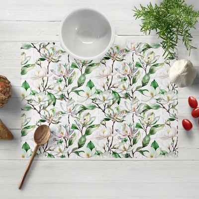 Biante Teflonové prostírání TF-117 Květy magnolie na bílém 30x40 cm