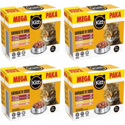 Kitty MIX Kousky v omáčce 4x 1,2 kg