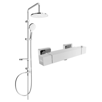 Mexen Erik външен душ комплект с душ пита и термостатичен душ батерия Cube, хром - 77200205-00 (77200205-00)