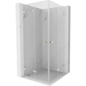 Mexen Lunar-F Duo сгъваема душ кабина 80 x 80 см, прозрачна, матиран никел - 836-080L-080P-97-00 (836-080L-080P-97-00)