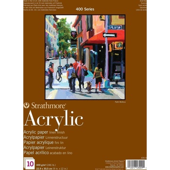Strathmore Serie 400 Linen Finish Acrylic Pad Скицник 10 31 x 23 cm 400 g (P430-9-4)