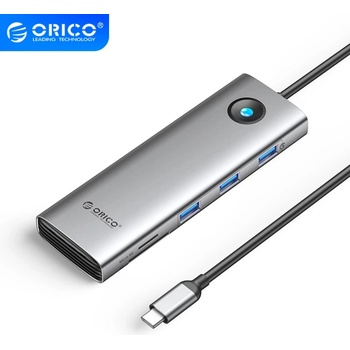 ORICO докинг станция Docking Station Type-C - PW11-9P-GY-EP - HDMI x 1, VGA x 1, USB3.0 x 3, USB-C PD100W x 1, LAN x 1 (PW11-9P-GY-EP)