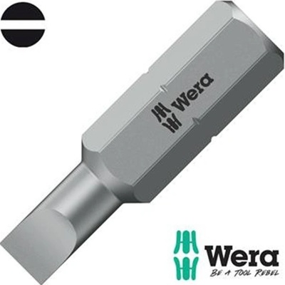 Wera Wera 072063 1,2 x 8,0 – 800/1 Z. Šroubovací bit 1/4 Hex, 25 mm, pro šrouby s rovnou drážkou