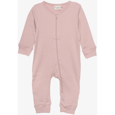 Dětský overal s dlouhým rukávem z bavlny a modalu růžový Misty Rose Minymo