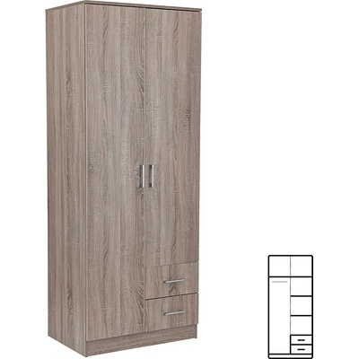 Šatníková skriňa Miami 80x205 cm dub york-dub york