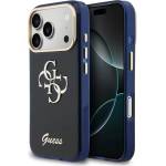 GUESS IML 4G Script Metal Logo калъф за iPhone 17 Pro син (GUHCP17L5HC4MLSB)