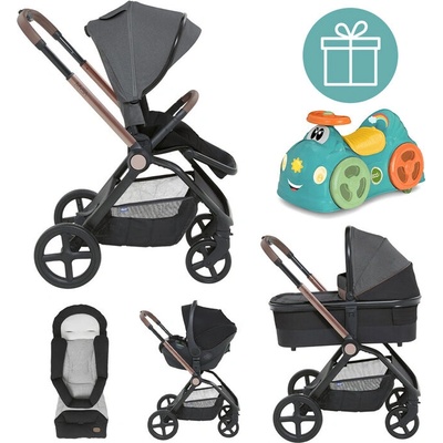 CHICCO kombinovaný Mysa 3v1 Black Satin + odrážedlo Chicco All around 2024