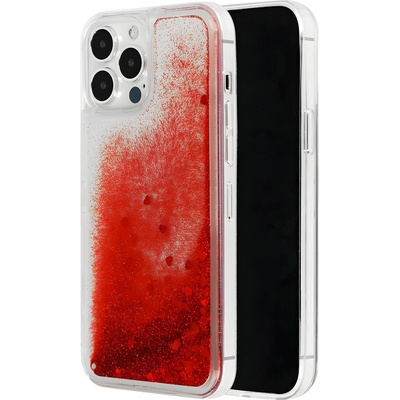 Apple Калъф с течни сърчица за Apple iPhone X/iPhone XS - Червен KP17943