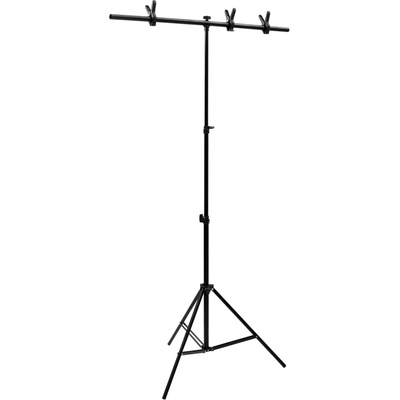 vidaXL T-образна стойка за фон, черна, 91x60x(70-200) см (190251)