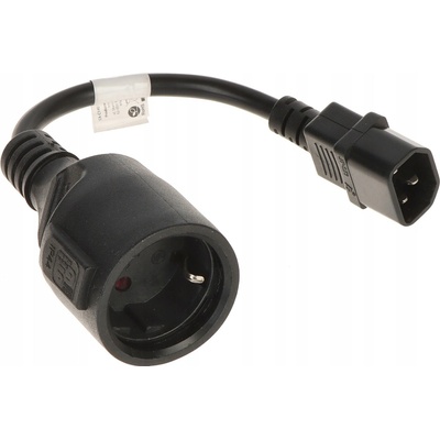LANBERG CA-C14E-10CC-0018-BK Lanberg extension power cable IEC 320 C14->SCHUKO(F) CA-C14E-10CC-0018-BK