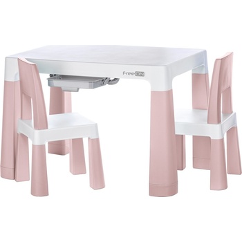FREEON Plastový stolek s židlemi Neo bílá,růžová