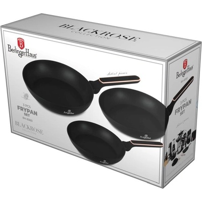 BERLINGERHAUS Sada pánví s titanovým povrchem 3 ks Black Rose Collection BH-8360