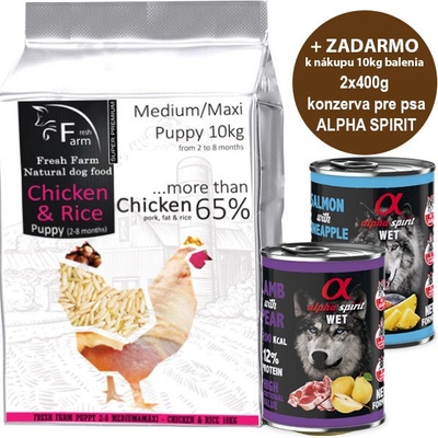 Fresh Farm Puppy 2-8 Medium / Maxi Chicken & Rice 10 kg