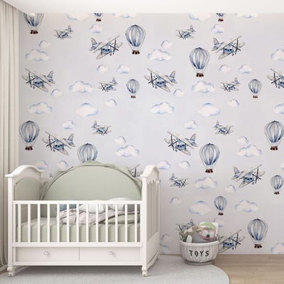 Decono Детски Фототапет Полет Сред Облачета