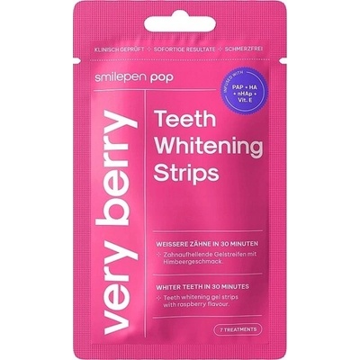 Smilepen Pop Very Berry Whitening Strips sada bieliacich pásikov na zuby 7 x 2 ks