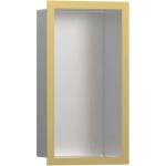 Hansgrohe XtraStoris Individual - Ниша за вграждане в стена с дизайнерска рамка, 30x15x10 см, матирана неръждаема стомана/златист вид 56094990 (56094990)