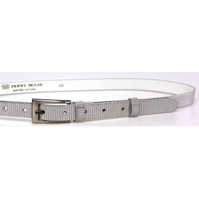 Penny Belts opasek dámský kožený 20-180-606 STŘÍBRNÝ METAL