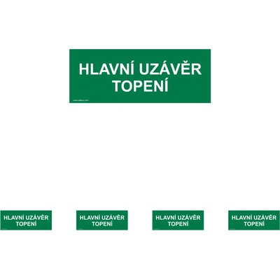 Walteco Hlavný uzáver kúrenia, 210x80mm, samolepka Množstvo: 5 ks , 20079BP1
