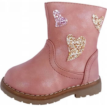 Lehce zateplené kotníkové boty kozačky na zip růžové