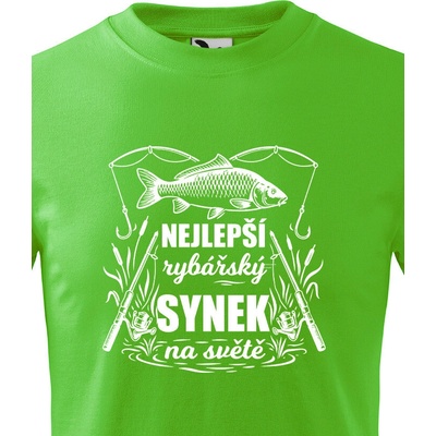 dětské tričko Nejlepší rybářský synek na světě Jablková zelená