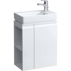 Laufen Pro S - Шкаф с мивка, сифон и рафт отляво, 48x28x69 см, бял гланц H8629644751041 (H8629644751041)
