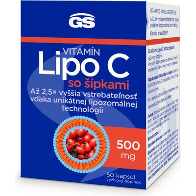 GS Vitamín Lipo C 500 so šípkami, 50 kapsúl