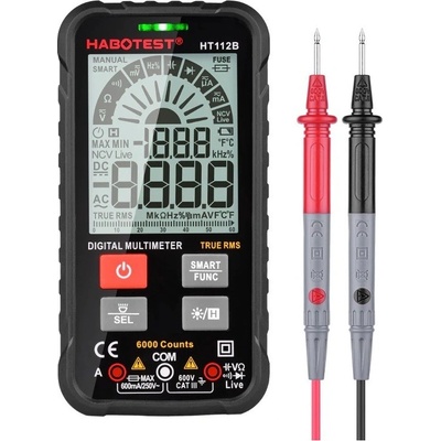 HABOTEST Дигитален мултицет Habotest HT112B, LED, черен (HT112B)