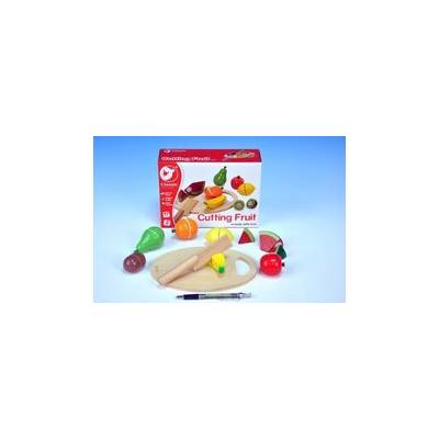Teddies Ovoce krájecí s prkénkem dřevo 17ks