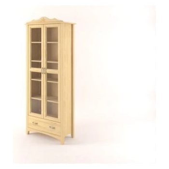 Drewmet Vitrína Castello Borovice 2barevný - Bílá+Rustikální