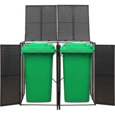 vidaXL Poly ratan 140 x 80 x 117 cm černý