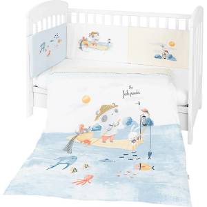 KikkaBoo Бебешки спален комплект 2 части EU style 70/140 The Fish Panda (41101020086) - salemax