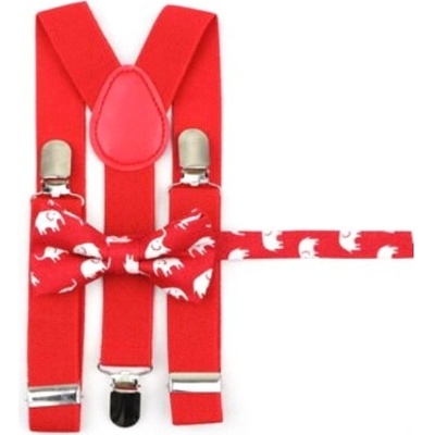 Amparo Miranda dětský set motýlek a kšandy H003 Red