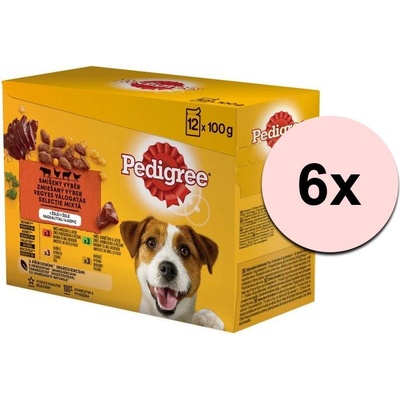 PEDIGREE месен избор на пакетчета в желе 6 x (12 x 100г)