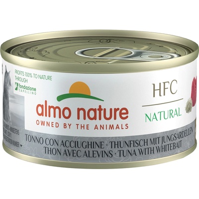 Almo Nature 6х70г HFC Natural Almo Nature, консервирана храна за котки - риба тон и млади сардини