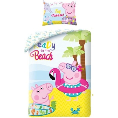 Halantex Obliečky vo vaku Peppa Pig pláž Bavlna 140x200 70x90