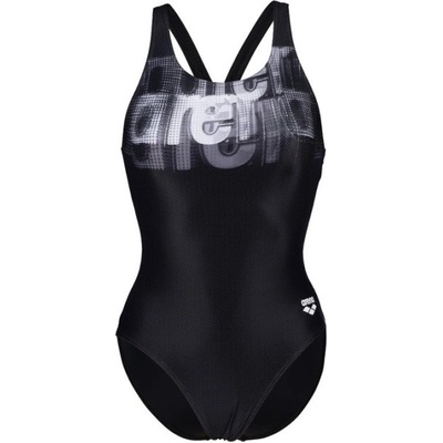 Arena Overlap Swimsuit V Back černé