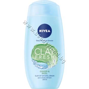 Image 1 of Nivea Душ гел Nivea Clay Fresh Ginger & Basil, p/n NI-83636 - Дълбоко почистващ душ гел с глина и аромат на джинджифил и босилек (NI-83636)
