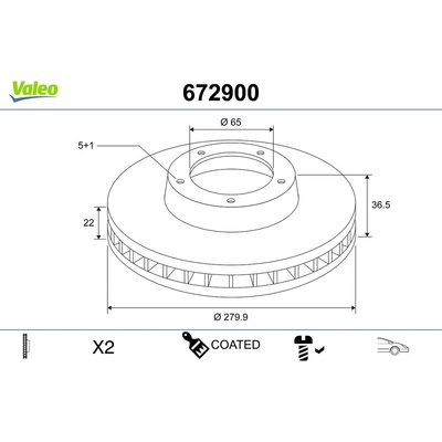 Brzdový kotúč VALEO 672900