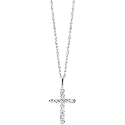 Preciosa Stříbrný přívěsek s řetízkem Tender Cross, křížek s kubickou zirkonií Preciosa