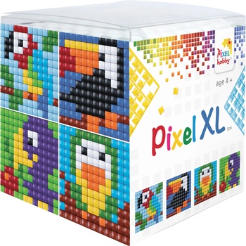 Pixelhobby Комплект от 4 мозайки с пиксели XL, Pixelhobby, Куб - Птици (24102)