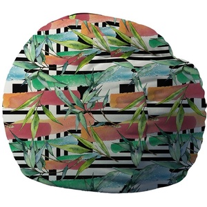 PUFRELAX Барбарон 600л. King Size, Painted Leaves, Перящ се калъф, Пълнеж с микс от мемори пяна и дунапрен, Принт (PUF-M-K-PTM-PLV) - topmarket