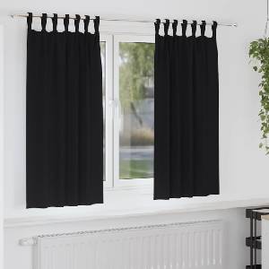 Pure Line Home Плътни завеси в цвят черен с текстилни гайки (уши), 2 бр. , 140 x 175 см