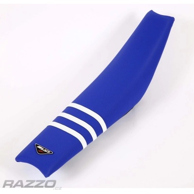Potah sedla BudRacing Seat Cover FullTraction KTM SX / SXF 19-22 EXC 20-23 Blue White Stripes Team