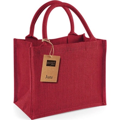 Westford Mill Jutová mini darčeková taška WM412 Red 26 x 22 x 14 cm